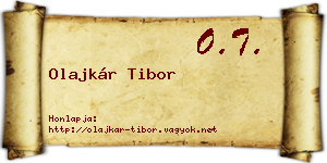 Olajkár Tibor névjegykártya