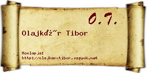 Olajkár Tibor névjegykártya